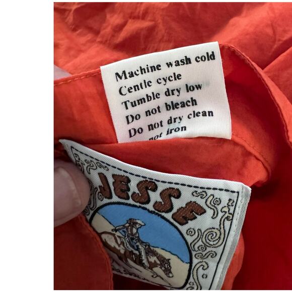 Jesse Jeans Jacket Medium Nylon Orange Red - Picture 5 of 6